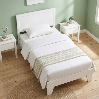 Twin Platform Bed Frame with Headboard Sturdy