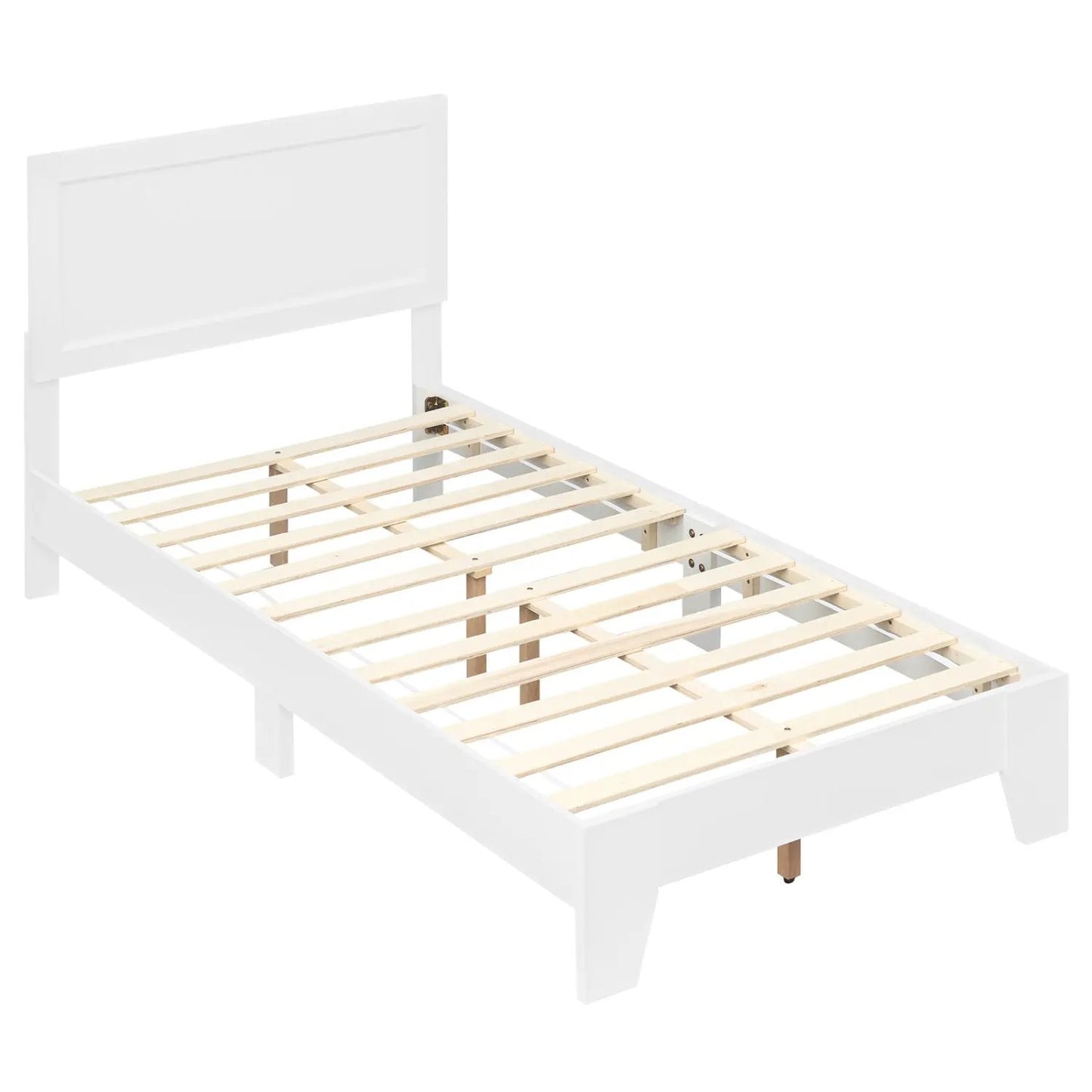 Twin Platform Bed Frame with Headboard Sturdy