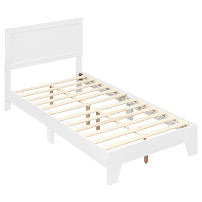 Twin Platform Bed Frame with Headboard Sturdy