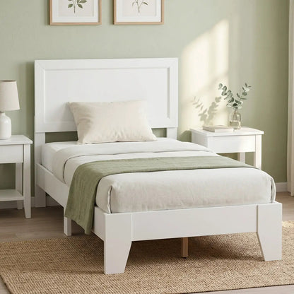 Twin Platform Bed Frame with Headboard Sturdy