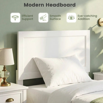 Twin Platform Bed Frame with Headboard Sturdy