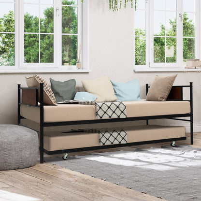 Base de cama nido doble 2 en 1 con cama auxiliar extraíble