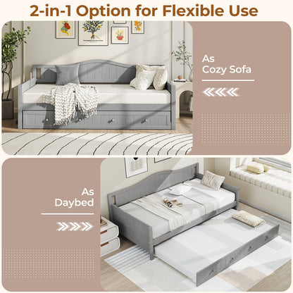 Sofá cama individual con nido y soporte de láminas sobre ruedas - Gris