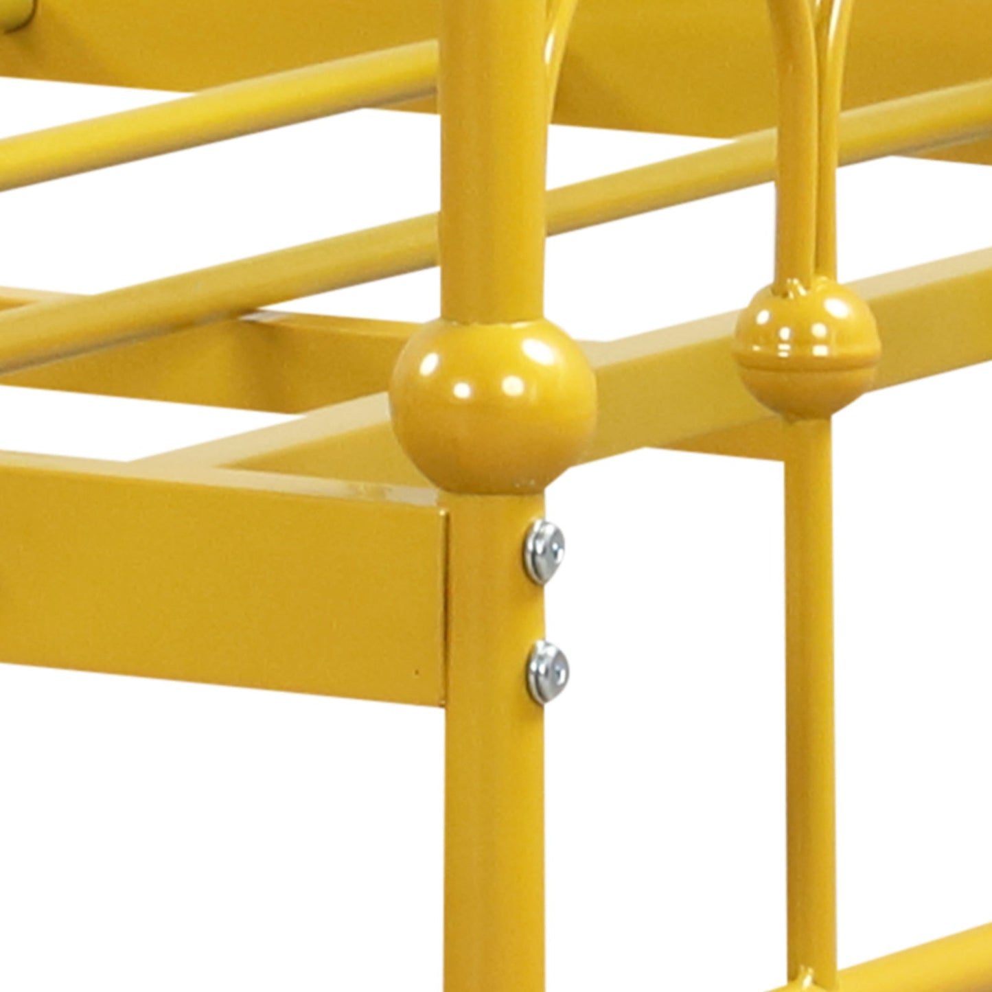 Twin size golden metal daybed frame by DirectDeals with spherical finials and bolt joints on Tampa Home & Garden Store