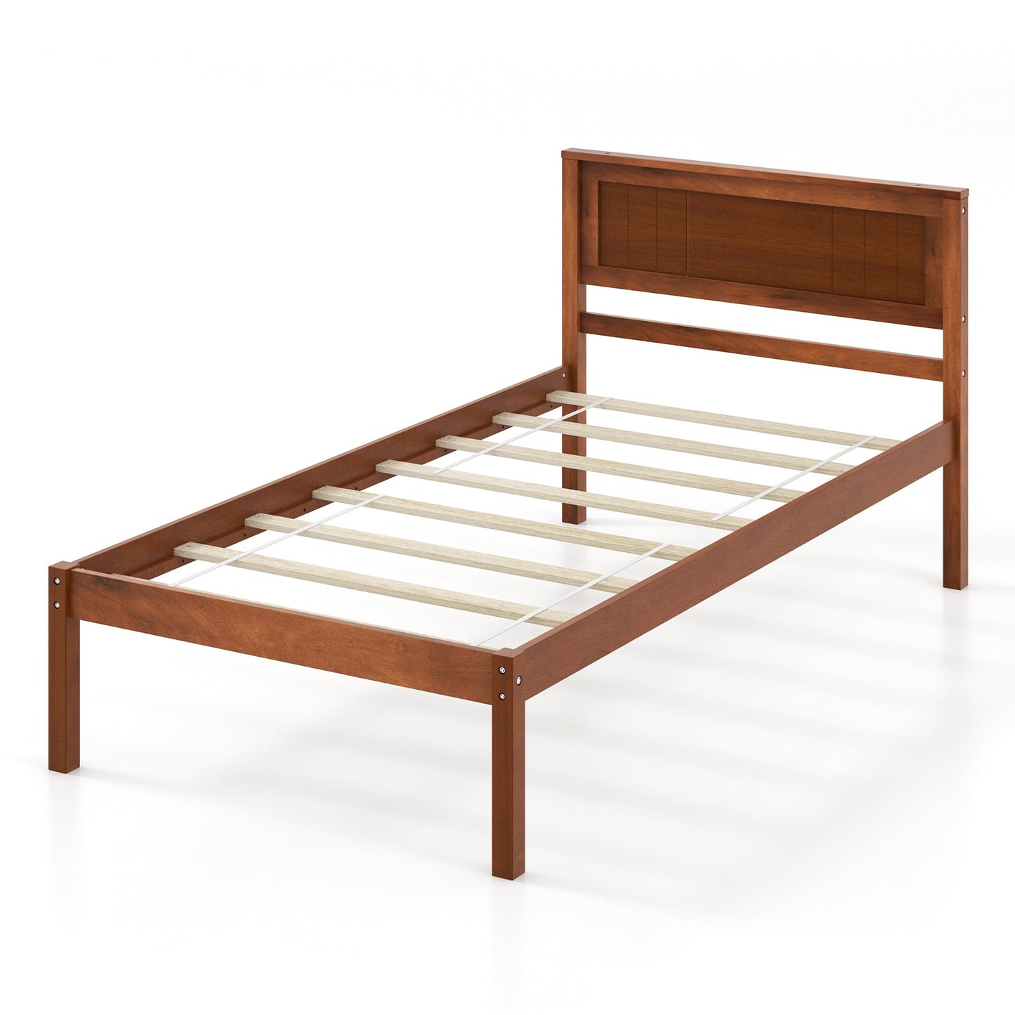 Base de cama Twin/Full/Queen con cabecero de madera y soporte de listones - Tamaño matrimonial
