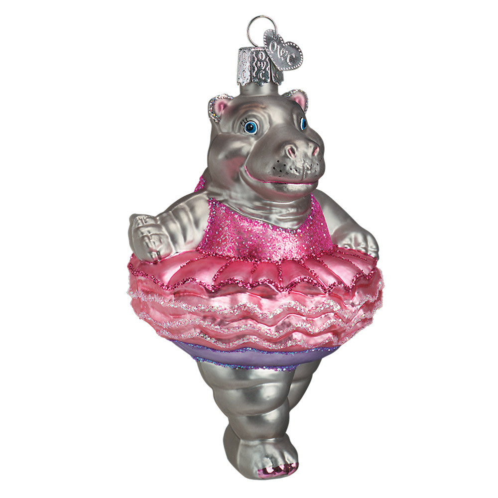 Twinkle Toes Hippopotamus Glass Ornament - Tampa Home & Garden Store
