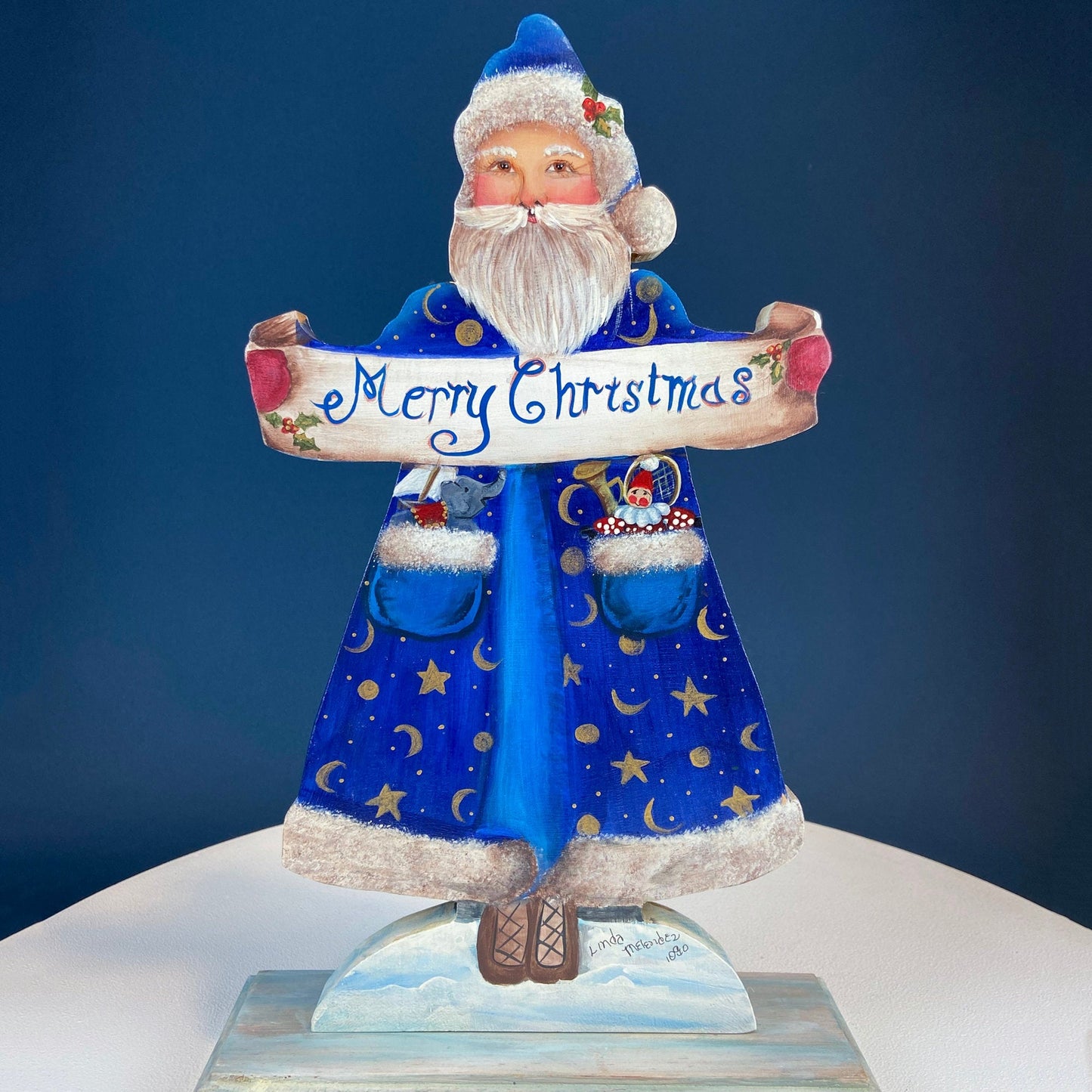 Two Large Hand-Painted on Wood German Santas or Elves. Rare Belsnickles in Traditional Folk  Dress. Nordic Christmas Decor. Home Retail Display. - Tampa Home & Garden Store