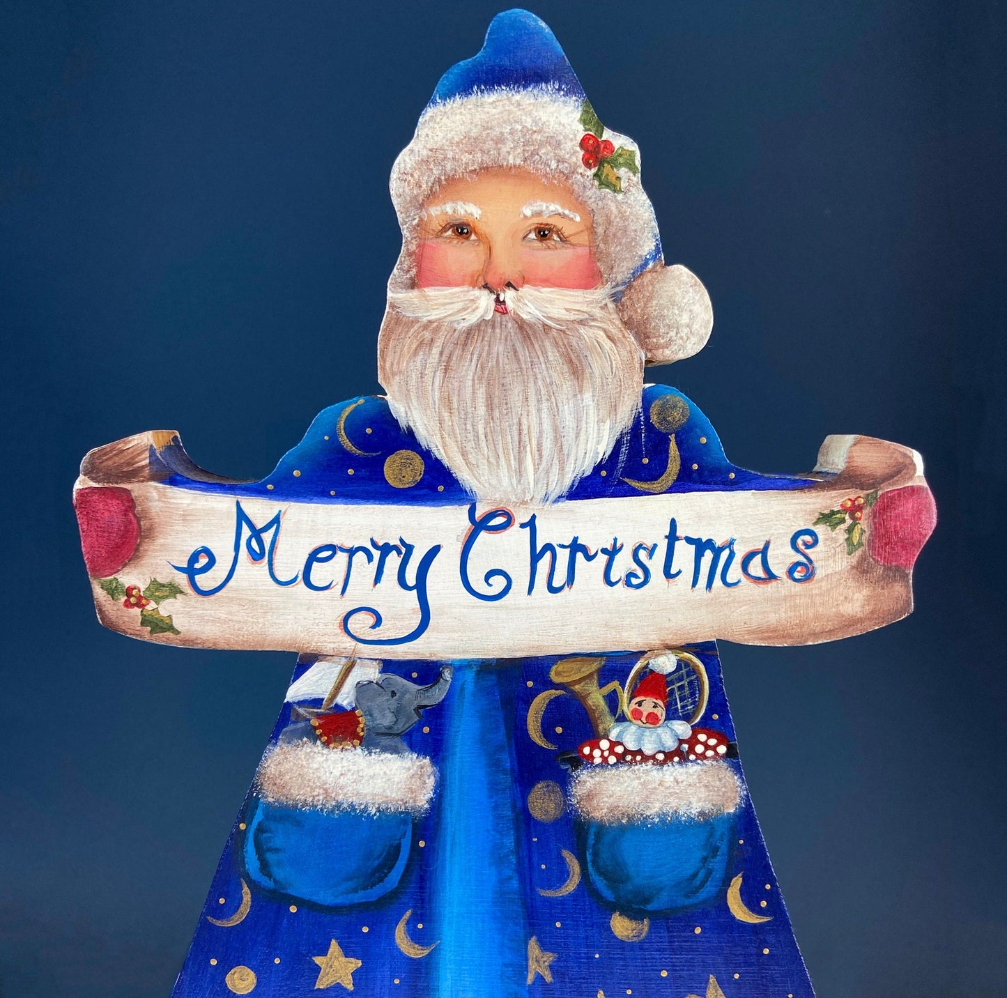 Two Large Hand-Painted on Wood German Santas or Elves. Rare Belsnickles in Traditional Folk  Dress. Nordic Christmas Decor. Home Retail Display. - Tampa Home & Garden Store
