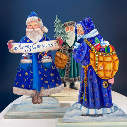 Two Large Hand-Painted on Wood German Santas or Elves. Rare Belsnickles in Traditional Folk  Dress. Nordic Christmas Decor. Home Retail Display. - Tampa Home & Garden Store