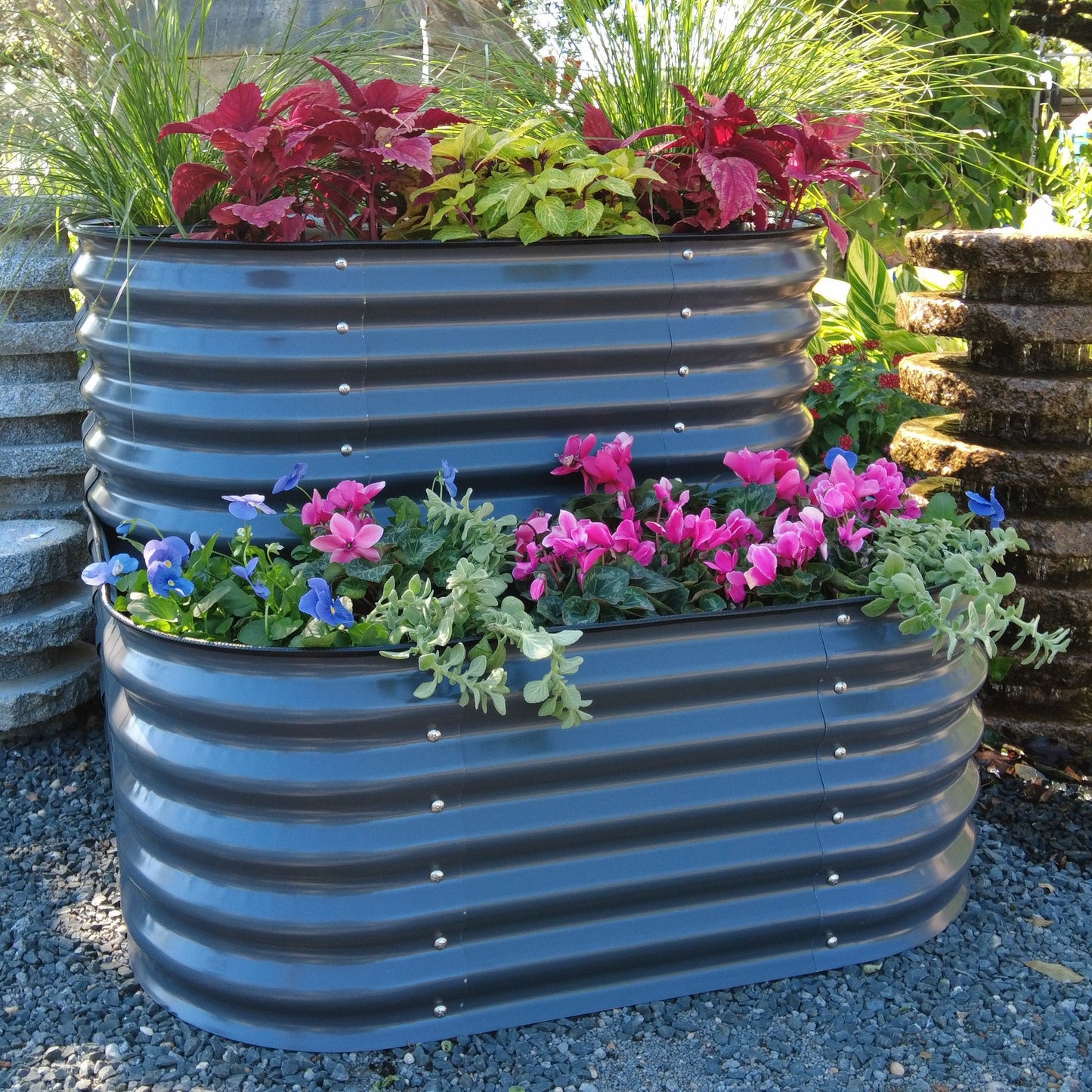 Two Tier Raised Garden Bed Metal Standard Size - Tampa Home & Garden Store