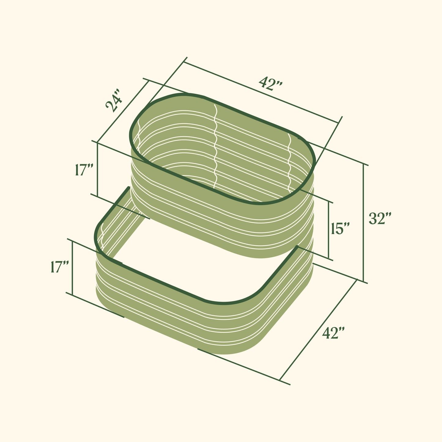 Two Tier Raised Garden Bed Metal Standard Size - Tampa Home & Garden Store