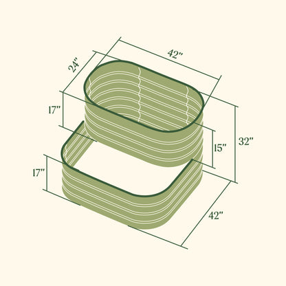 Two Tier Raised Garden Bed Metal Standard Size - Tampa Home & Garden Store