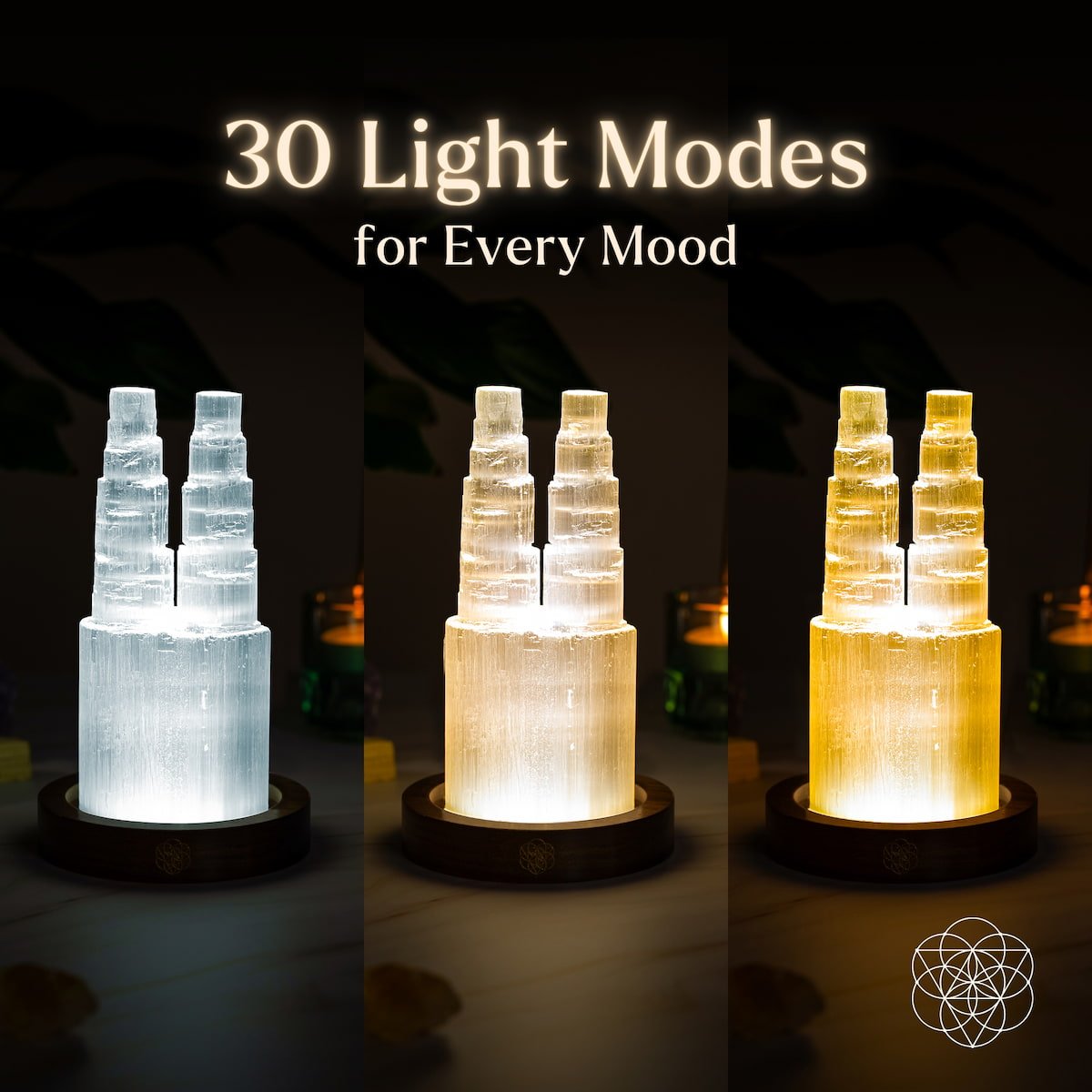 Two-Tower Selenite Lamp – Deep Energy Cleanse & Reset - Tampa Home & Garden Store