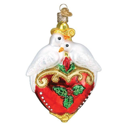 Two Turtle Doves Glass  Ornament - Tampa Home & Garden Store