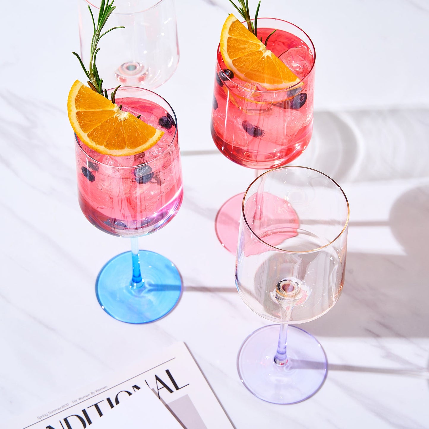 Alba Clear Stemmed Wine Glasses Set of Four