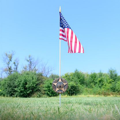U.S. Veteran Grave Marker & Flag Holder with Aluminum Ground Spike - Made in USA - Tampa Home & Garden Store