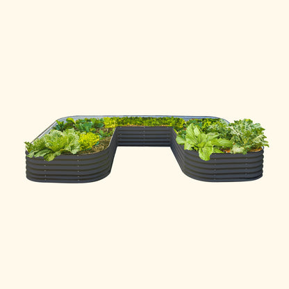 17" Tall U Shaped Raised Garden Bed Jumbo Size | Metal - Tampa soil911.com
