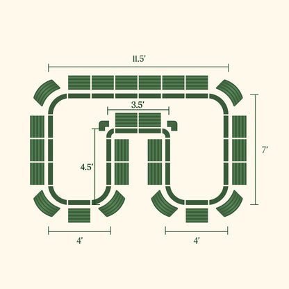 Dimensions of U Shaped Raised Garden Bed Kit with soil and fertilizer included - Tampa soil911.com