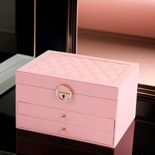 PU Leather Jewelry Box Organizer Multi Layer Jewelry Storage Case with Compartments - Tampa Home & Garden Store