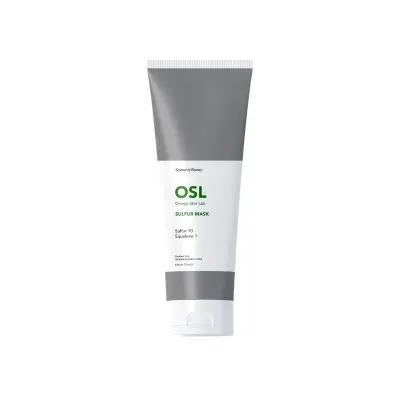 Face mask: OSL Omega Skin Lab Sulfur Acne Treatment Mask 75ml tube with gray cap and white label on Tampa Home & Garden Store