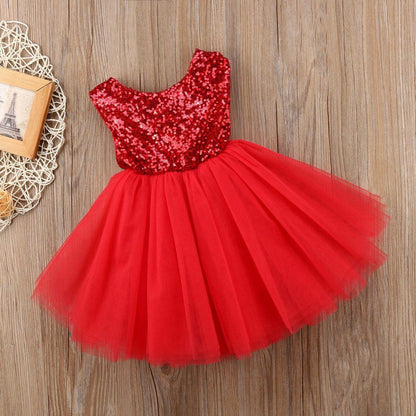 Baby Girl Sleeveless Sequin Party Tulle Dress