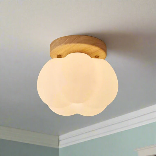Pumpkin Flush Mount Ceiling Light Modern Round LED Ceiling Lamp - Tampa Home & Garden Store