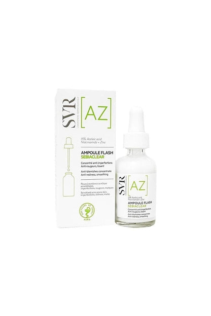 Face serum SVR Sebiaclear AZ Ampoule Flash 30ml bottle and box, 15% azelaic acid on Tampa Home & Garden Store