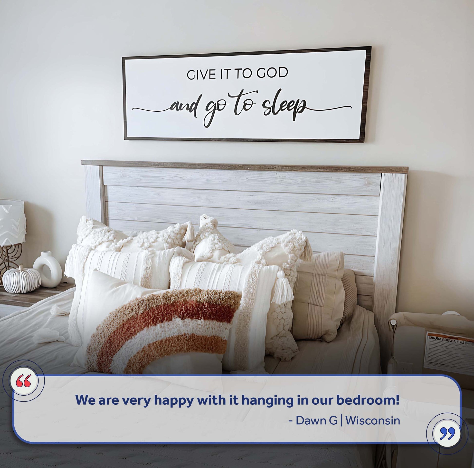 Give It To God And Go To Sleep II canvas by Tailored Canvases with white background black script on Tampa Home & Garden Store