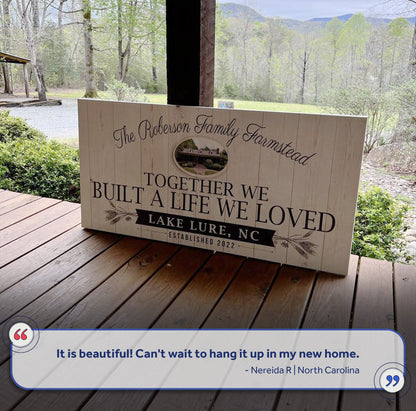 Life Is Better On The Farm Sign canvas by Tailored Canvases; wood sign with script lettering on Tampa Home & Garden Store