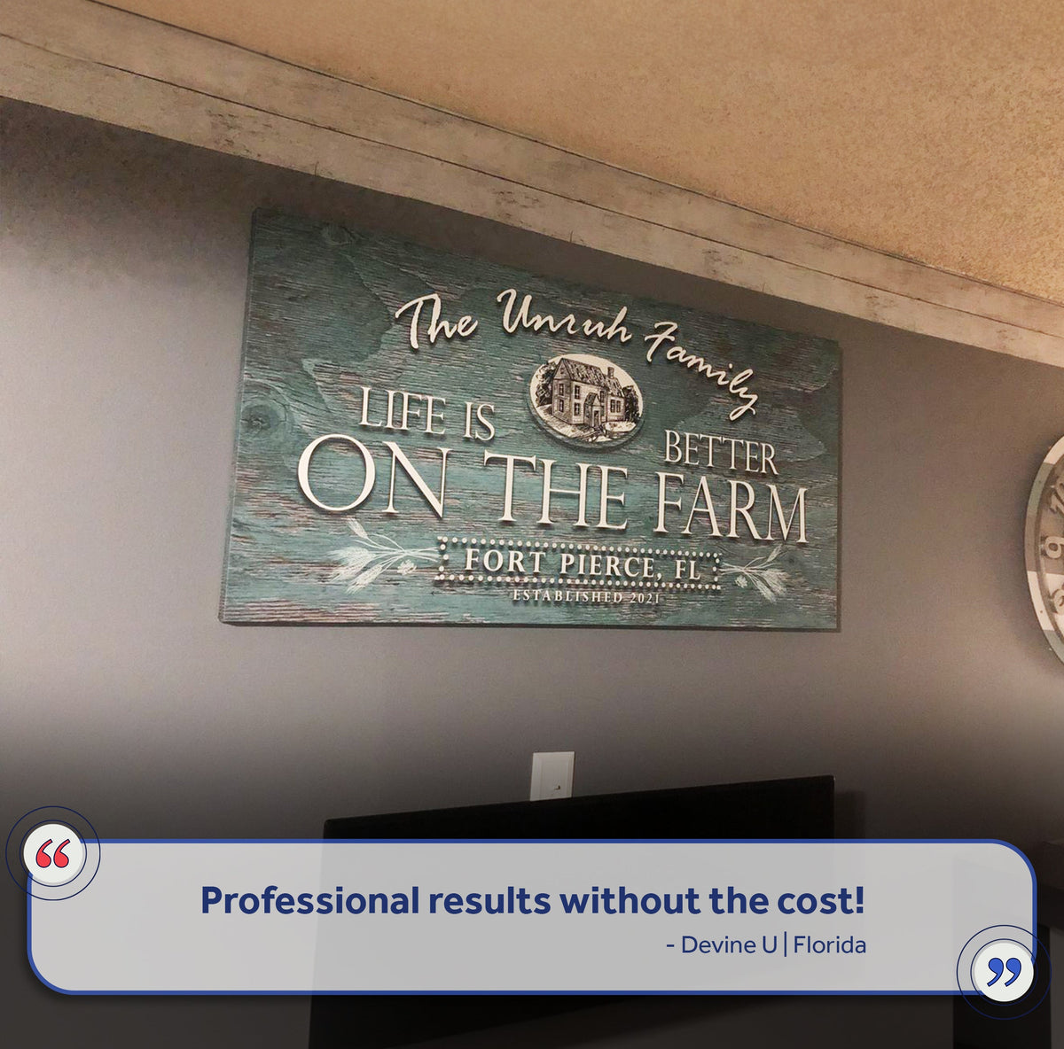 Canvas wall art Life Is Better On The Farm Sign VI by Tailored Canvases on Tampa Home & Garden Store