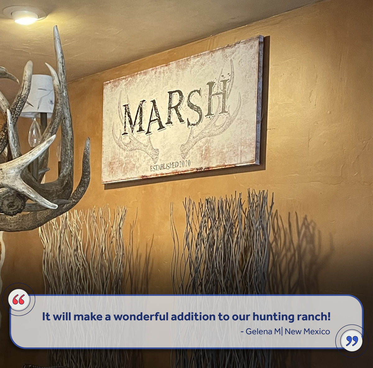 Rustic Family Antler Sign canvas by Tailored Canvases; distressed whitewashed finish on Tampa Home & Garden Store