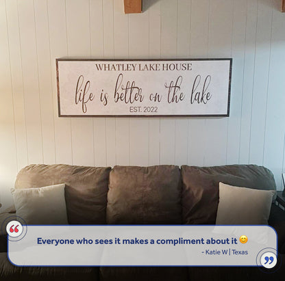 Life Is Better On The Lake Sign II canvas by Tailored Canvases crafting canvas decor on Tampa Home & Garden Store