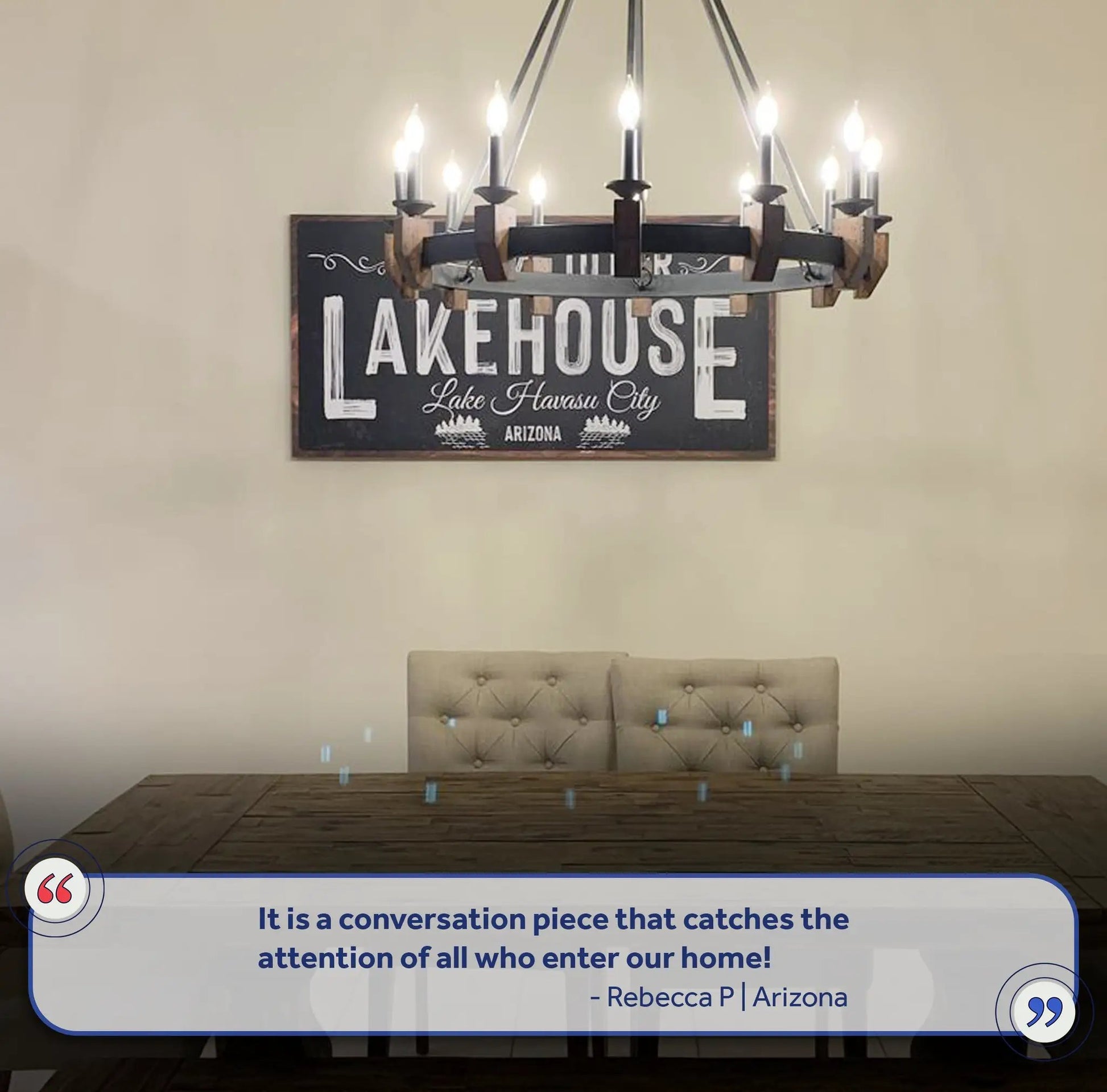 Welcome To Our Lakehouse Sign II Tailored Canvases canvas rustic black sign with white lettering on Tampa Home & Garden Store