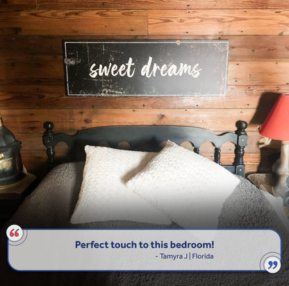 Sweet Dreams Sign IV crafting canvas by Tailored Canvases, black board with white script on Tampa Home & Garden Store