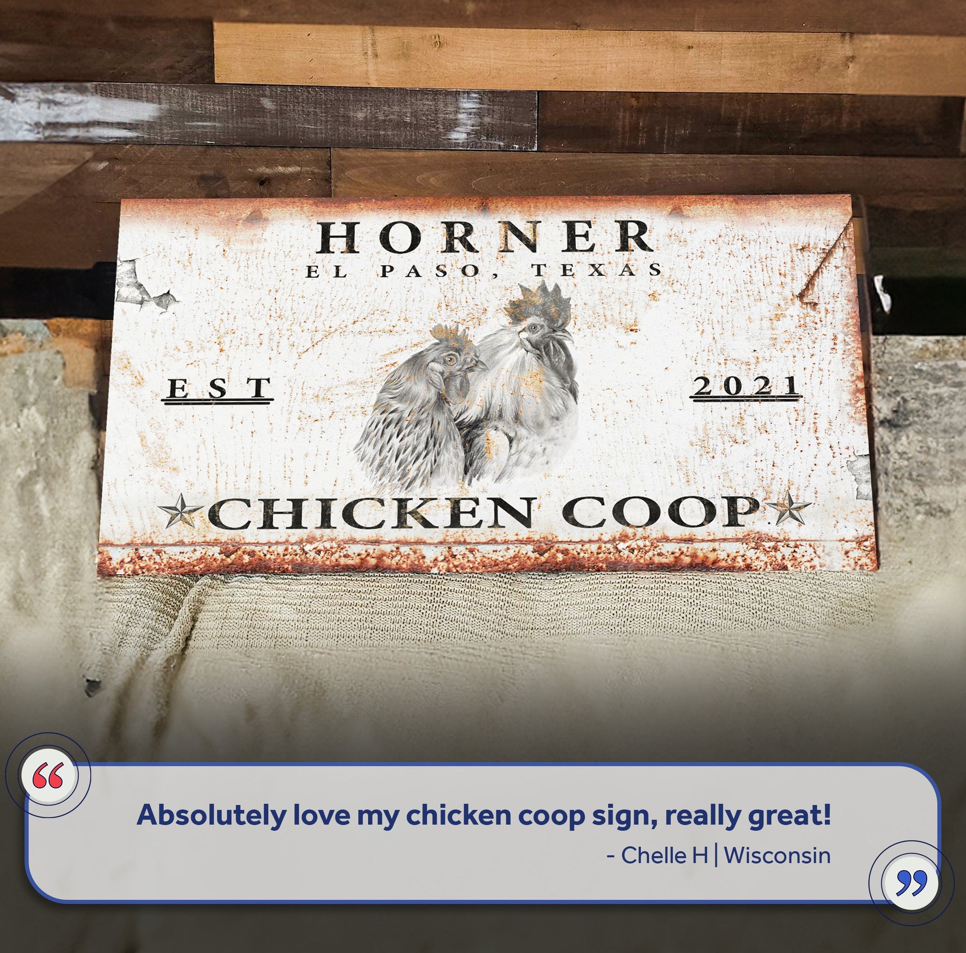 Chicken Coop Sign V canvas by Tailored Canvases, rustic vintage crafting canvas on Tampa Home & Garden Store