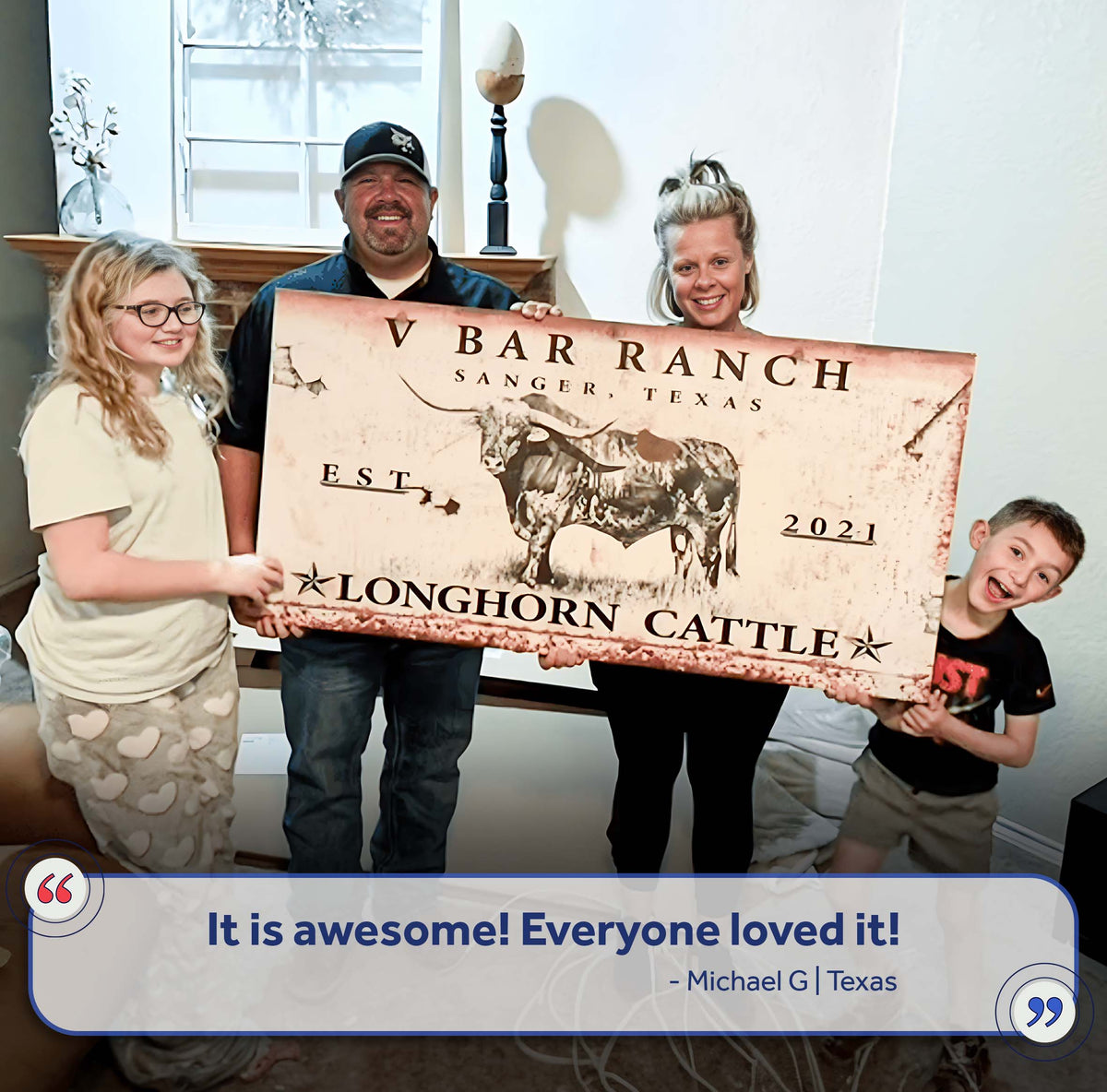 Longhorn Rustic Cattle Sign III canvas by Tailored Canvases copper-toned crafting canvas on Tampa Home & Garden Store