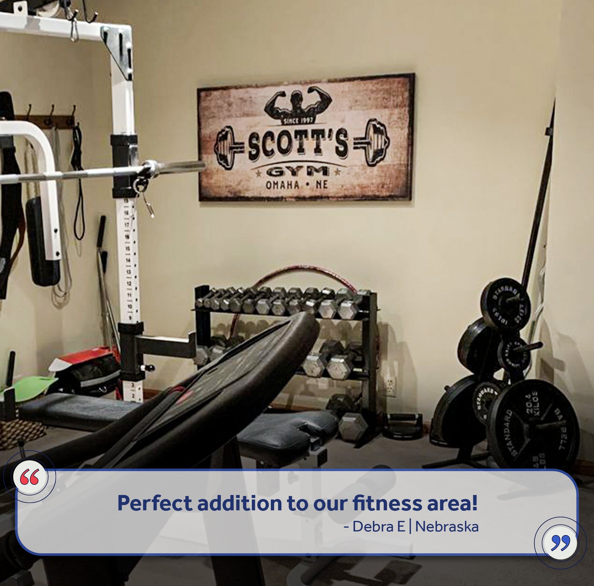 Gym Sign III canvas wall art by Tailored Canvases with brown background and black lettering on Tampa Home & Garden Store