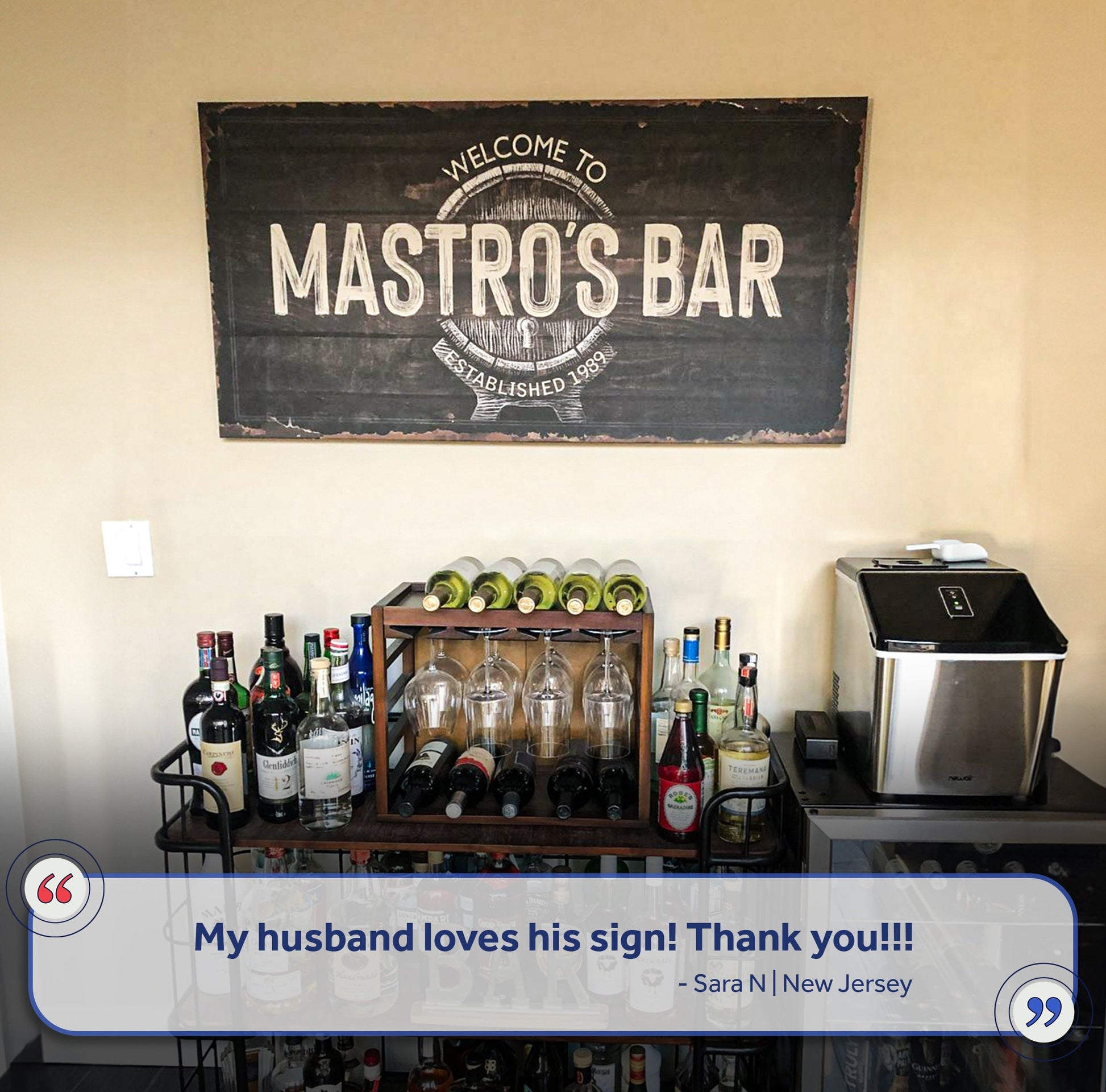 Beer Barrel Bar Sign canvas by Tailored Canvases in vintage chalkboard style on Tampa Home & Garden Store