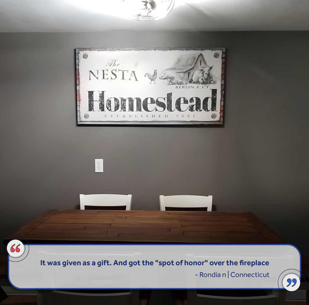 Homestead Sign III canvas with grayscale farmhouse illustration by Tailored Canvases on Tampa Home & Garden Store