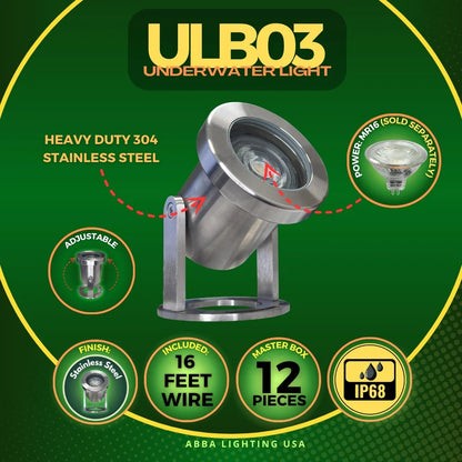ULB03 Stainless Steel Underwater Landscape LED Fountain Light Pond Lighting