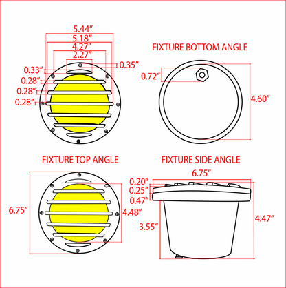 UNB01 Cast Brass Low Voltage Grille Commercial PAR36 LED In-ground Well Light IP65 Waterproof