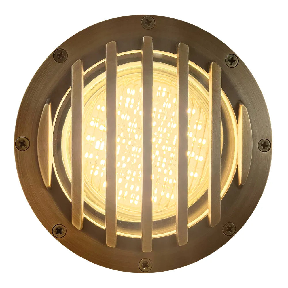 UNB01 Cast Brass Low Voltage Grille Commercial PAR36 LED In-ground Well Light IP65 Waterproof