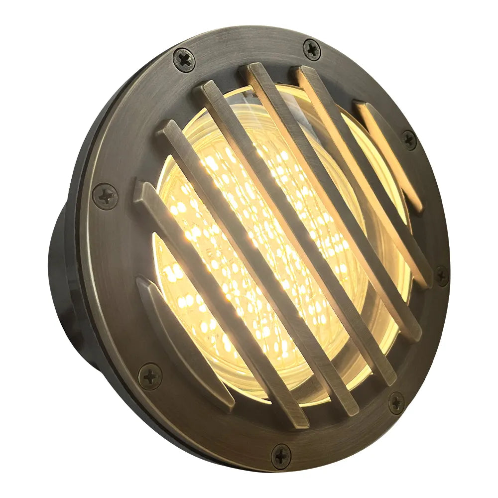 UNB01 Cast Brass Low Voltage Grille Commercial PAR36 LED In-ground Well Light IP65 Waterproof