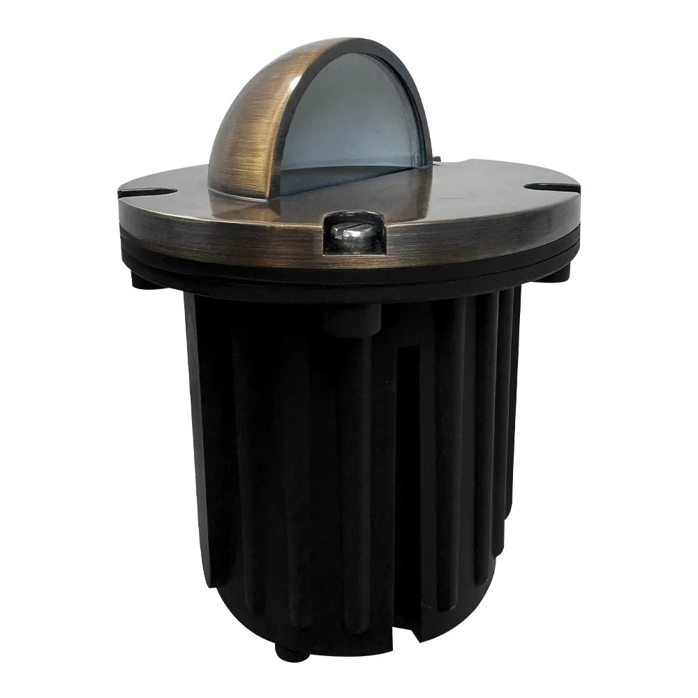 UNB02 Cast Brass Low Voltage Half Moon Round LED In-ground Well Light IP65 Waterproof