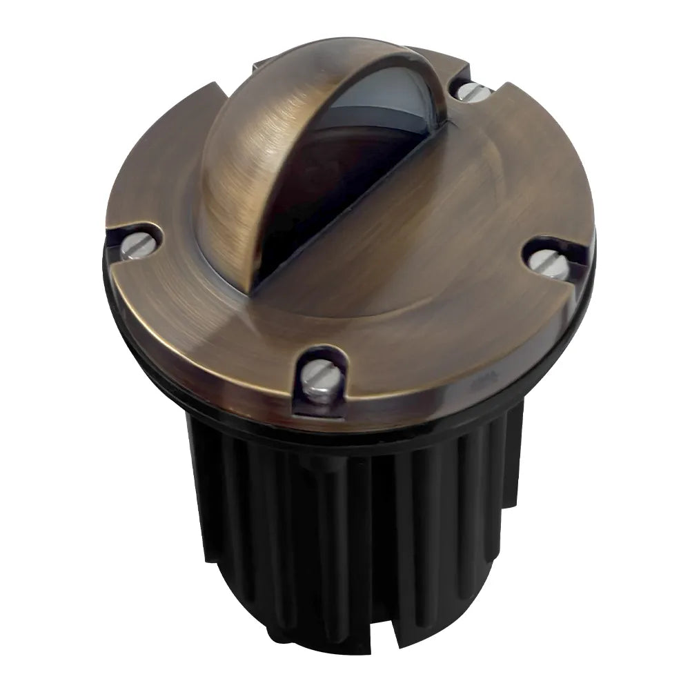 UNB02 Cast Brass Low Voltage Half Moon Round LED In-ground Well Light IP65 Waterproof
