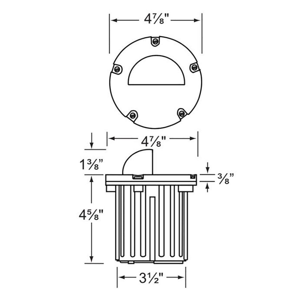 UNB02 Laiton moulé basse tension demi-lune ronde LED lumière de puits enterrée IP65 étanche