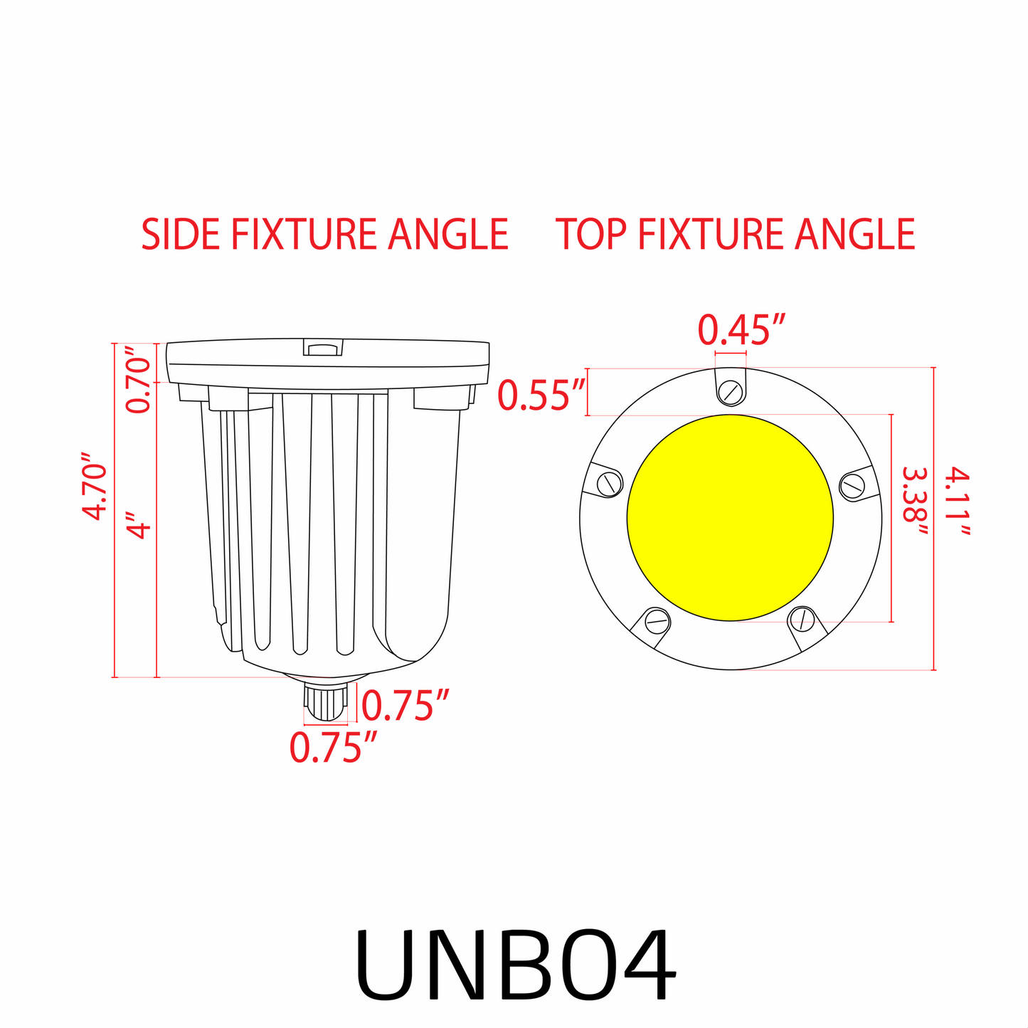 UNB04 Cast Brass Low Voltage Round LED In-Ground Well Light IP65 Waterproof