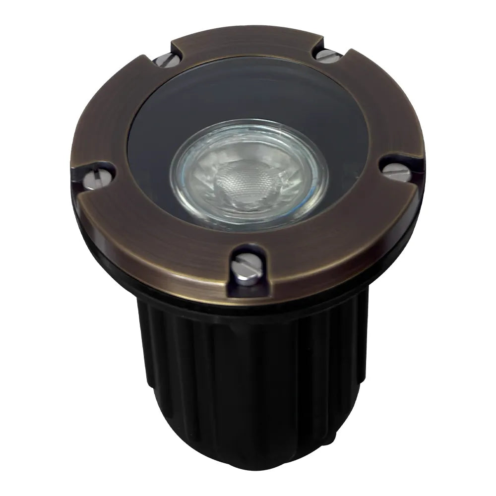 UNB04 Cast Brass Low Voltage Round LED In-Ground Well Light IP65 Waterproof - Tampa Home & Garden Store