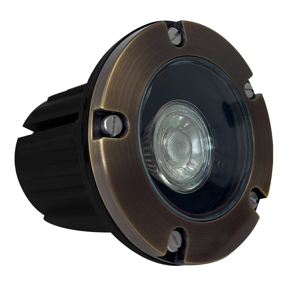 UNB04 Cast Brass Low Voltage Round LED In-Ground Well Light IP65 Waterproof - Tampa Home & Garden Store