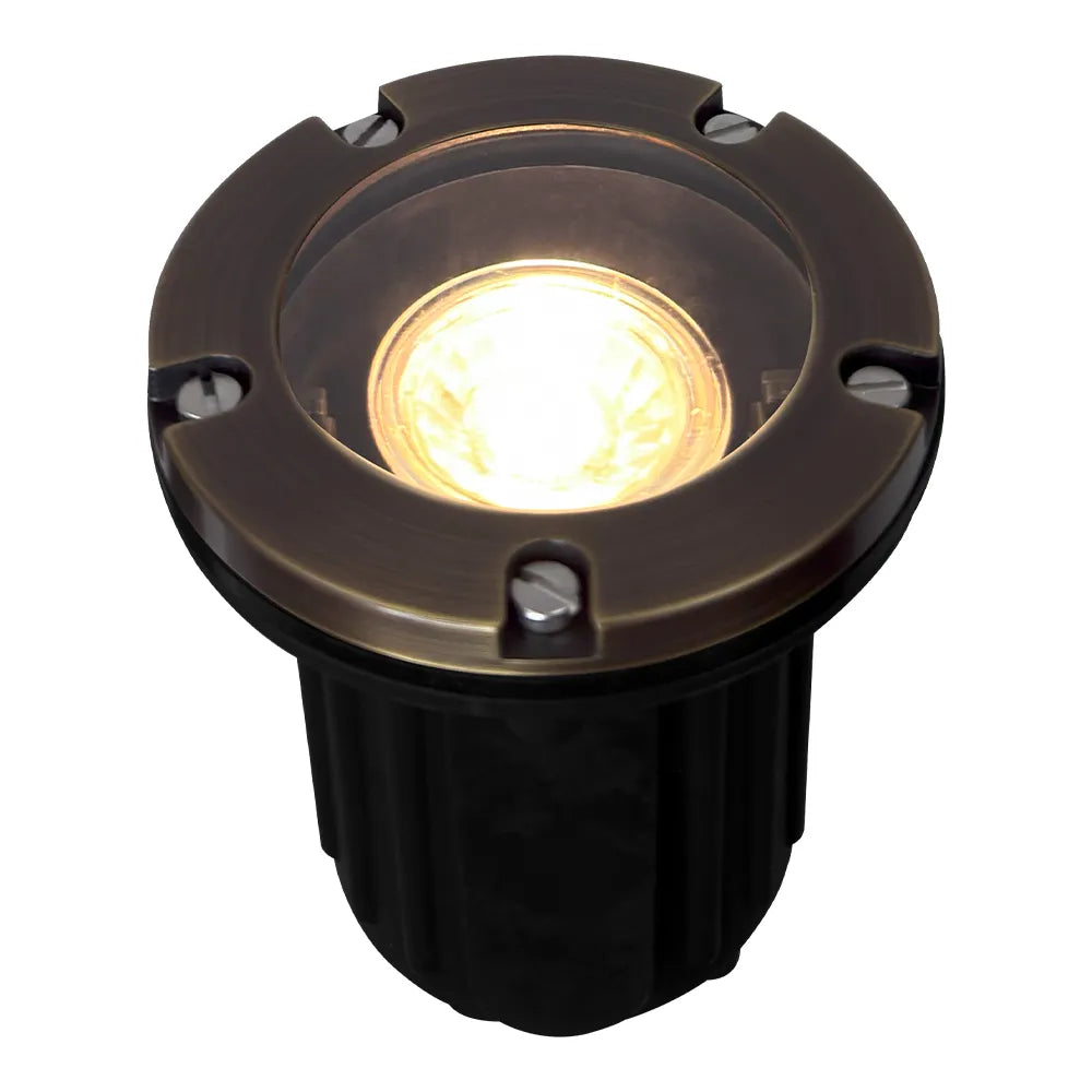 UNB04 Cast Brass Low Voltage Round LED In-Ground Well Light IP65 Waterproof - Tampa Home & Garden Store